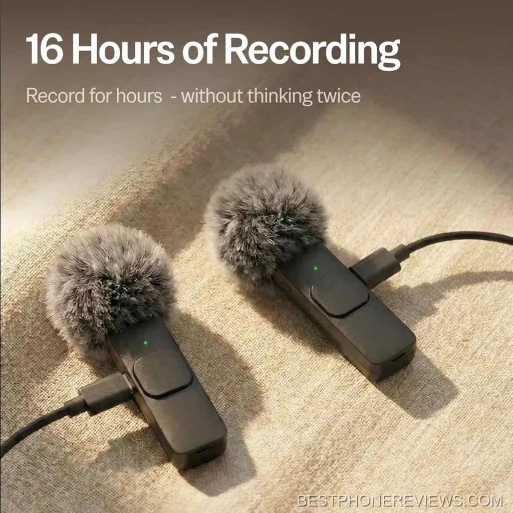 (Latest Model - Wireless Mini Microphone for iPhone, iPad, Android - 2 Pack Lavalier Microphone for Video Recording - iPhone Mic Crystal Clear Recording with USB-C for Content Creators