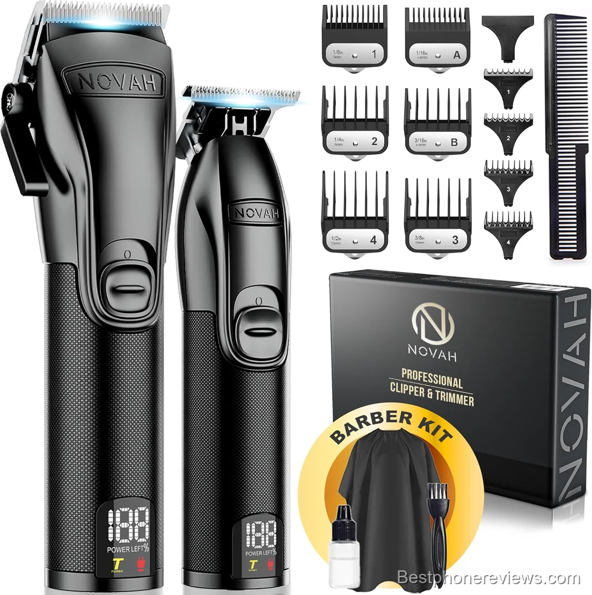 Novah® Professional Hair Clippers for Men, Professional Barber Clippers